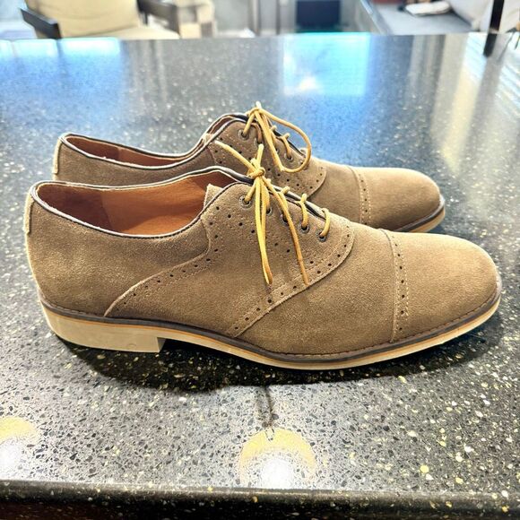 Johnston Murphy Suede Cap Toe Oxfords. Tan. Size 12. main image 5